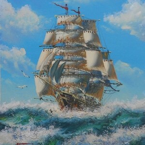 Sailboat Original Oil Painting on Canvas - 100% Hand – painted by Artist