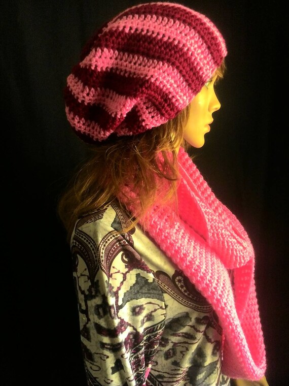 burgundy crochet hat