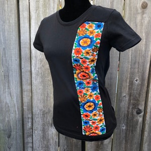 embroidered t-shirt,  Mexican embroidered t-shirt, Mexican shirt, embroidered floral t-shirt