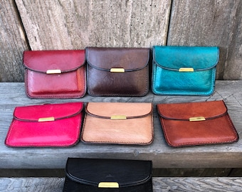 Leather Coin Purse, Snap Closure, Tiny Pouch