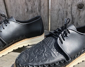Handmade Leather Huarache Flats, Mexican Artisan Shoes