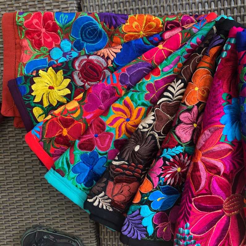 Pillow Cases Colorful Mexican Embroidered Pillow Case Set Etsy