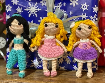 Disney Crochet Princess Doll, Handmade Cotton Toy