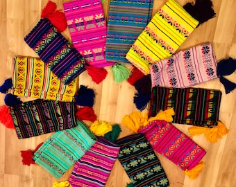 Lot de deux taies d'oreiller mexicaines, décor tribal bohème coloré