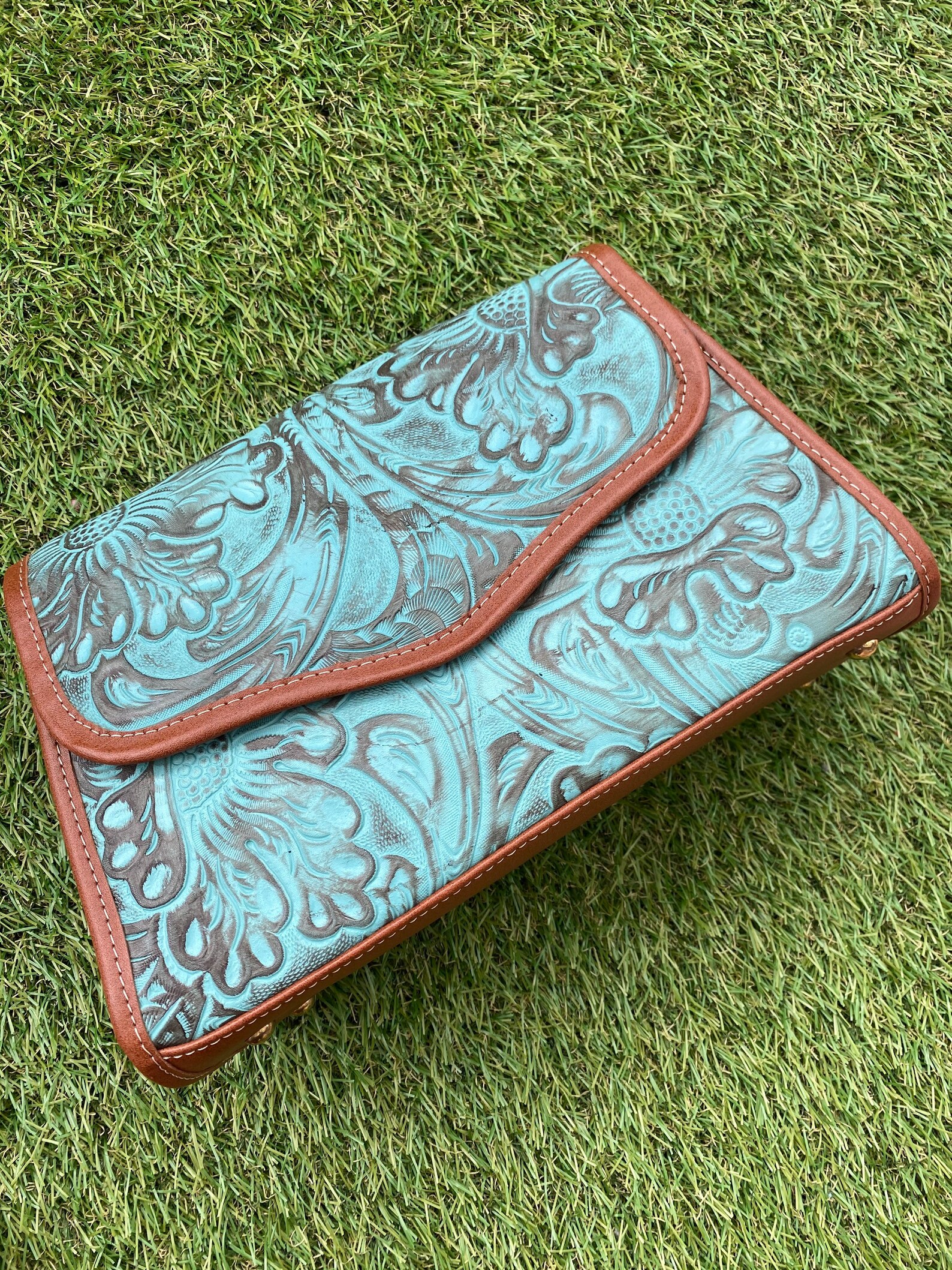 Tooled Leather Crossbody Bag Purse Leather Bag Etsy