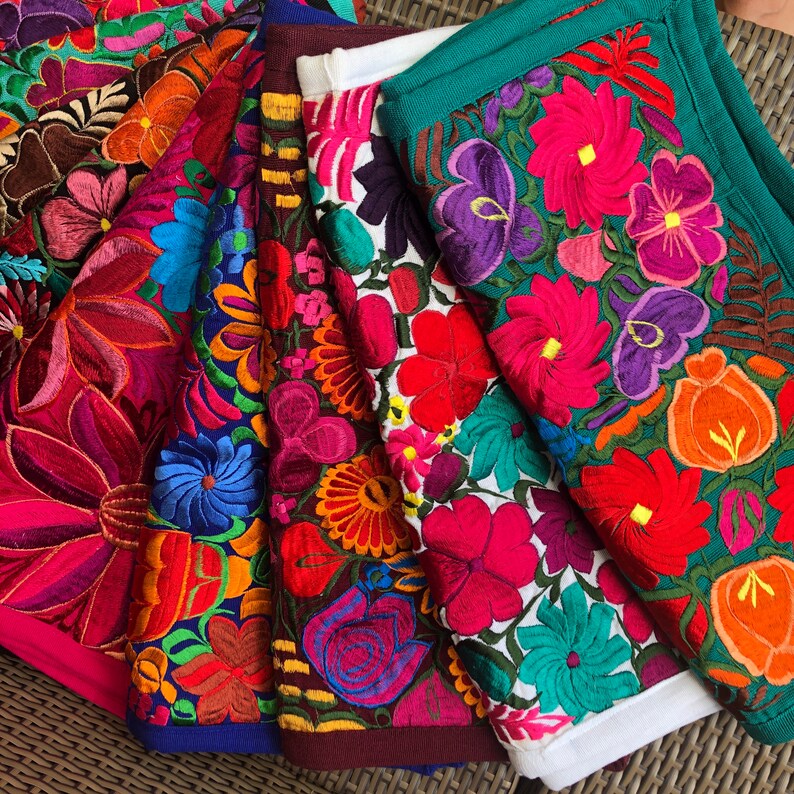 Pillow Cases Colorful Mexican Embroidered Pillow Case Set Etsy