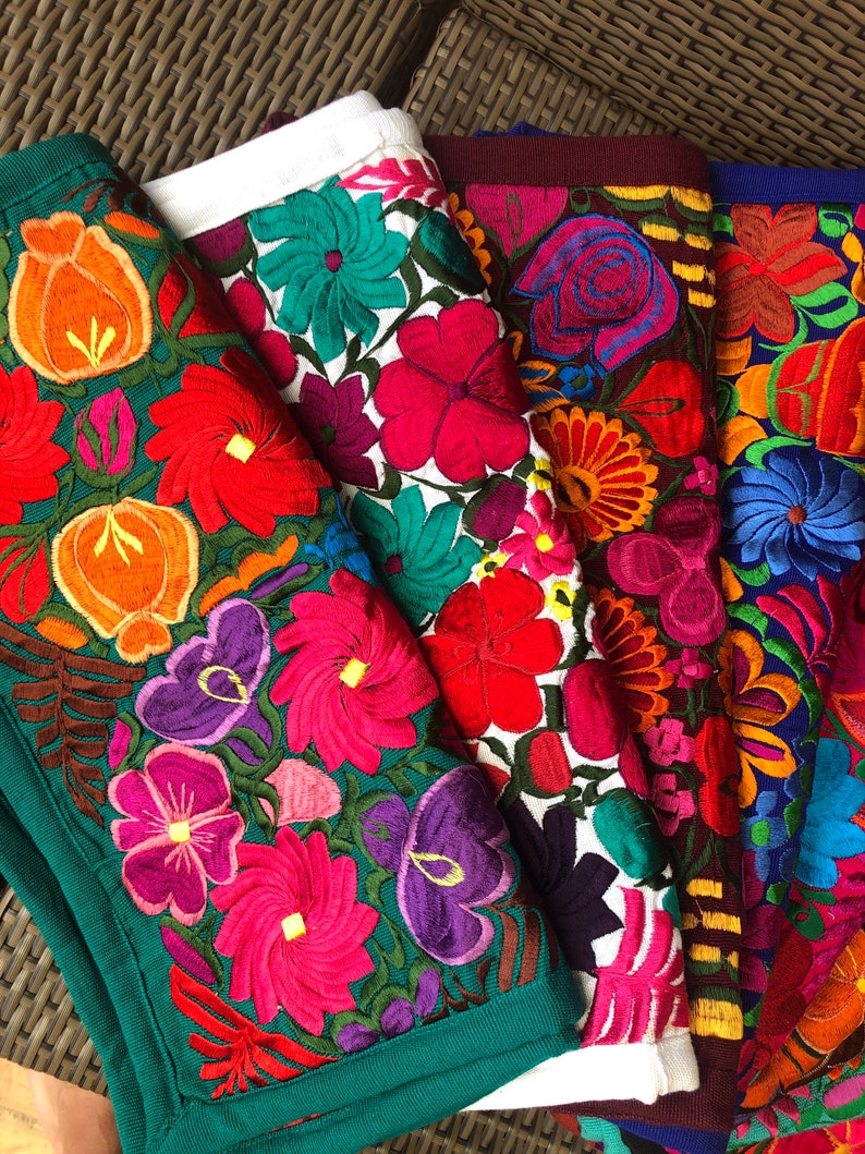 Pillow Cases Colorful Mexican Embroidered Pillow Case Set Etsy