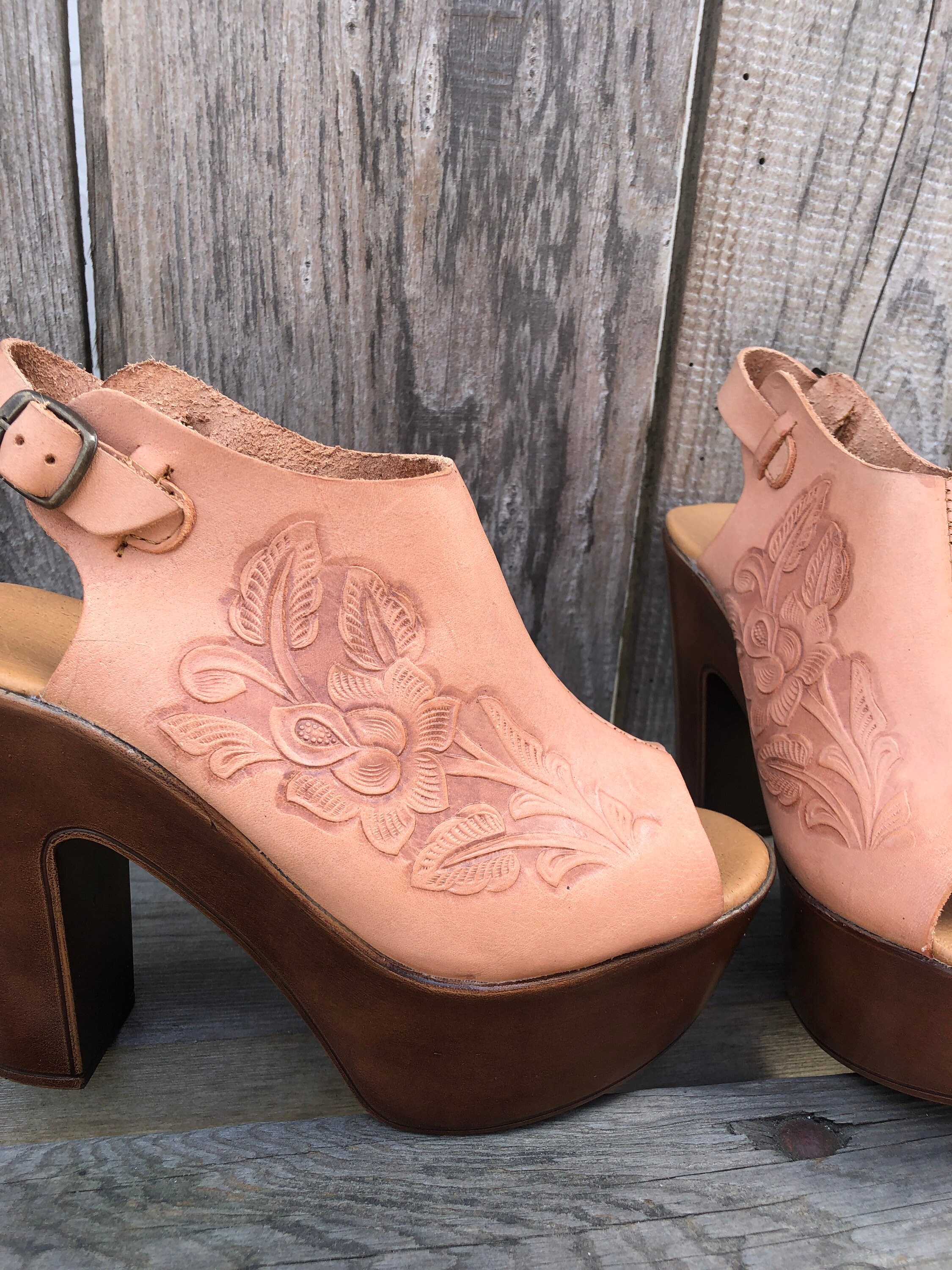 Handmade heels leather heels Mexican wedge Mexican heels | Etsy