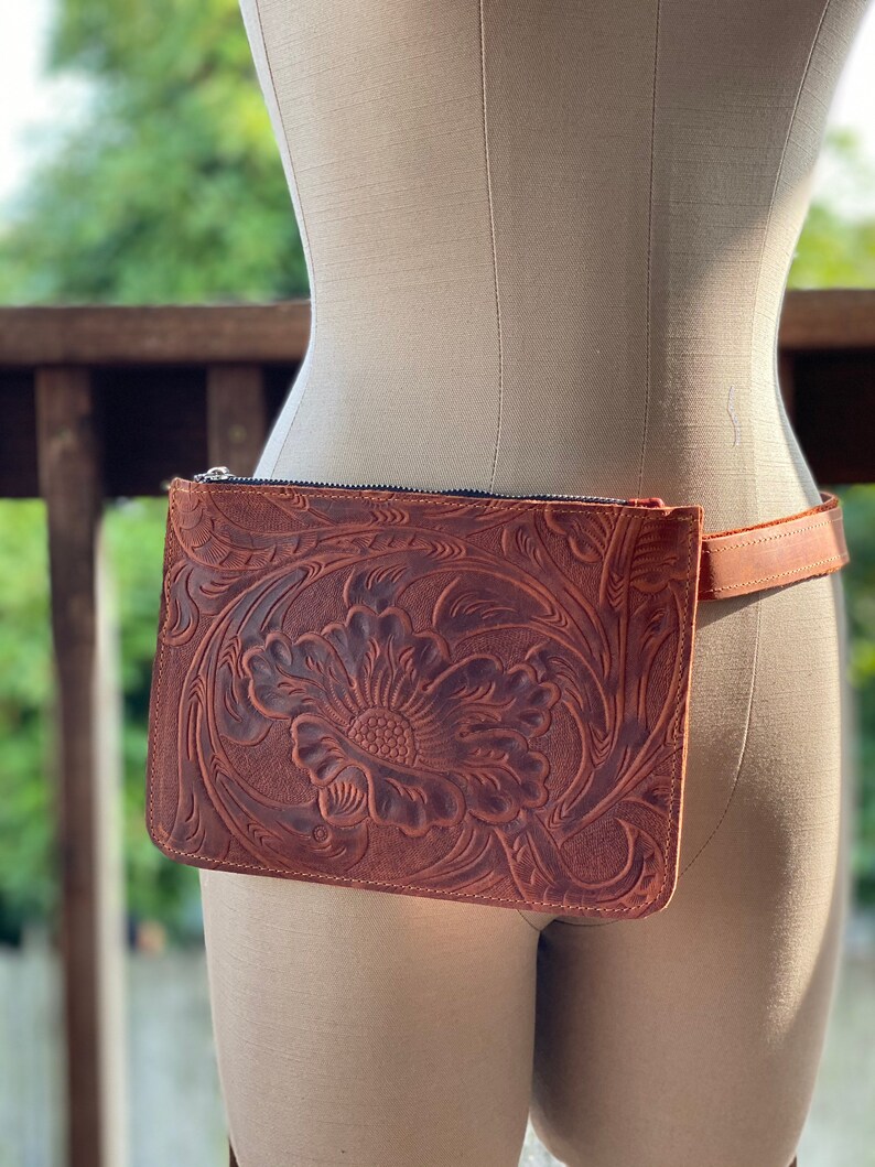 Fanny Pack Crossbody Bag Tooled Leather Multipurpose Bag Etsy