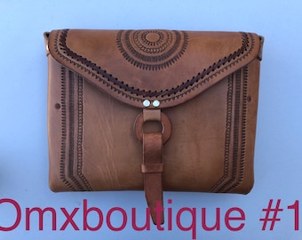 Handmade Tooled Leather Crossbody Bag, Mexican Artisan Purse