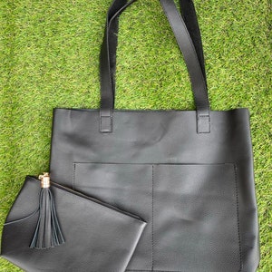 Shoulder bag, black shoulder bag, tote bag, leather bag, leather tote bag, purse,