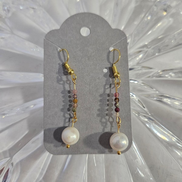 24k Gold Plated Pearl Earrings