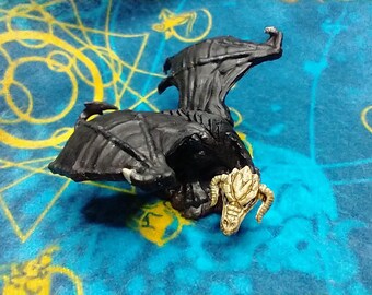 D&D Hand Painted Black Dragon Wyrmling Miniature