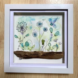 SEA GLASS ART - Botanical, Plant Lovers, Birthday, New Home Gift