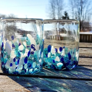 LOT DE 2 gobelets en verre soufflé « Tulum »