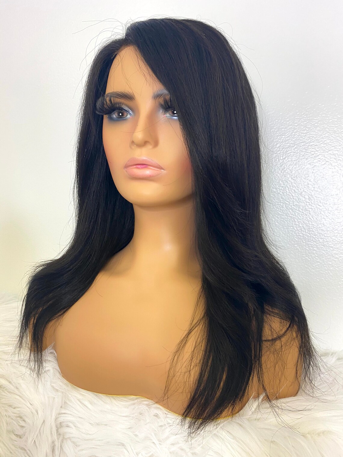 14 Inch Layered Yaki 4x4 Closure Wig 1B | Etsy