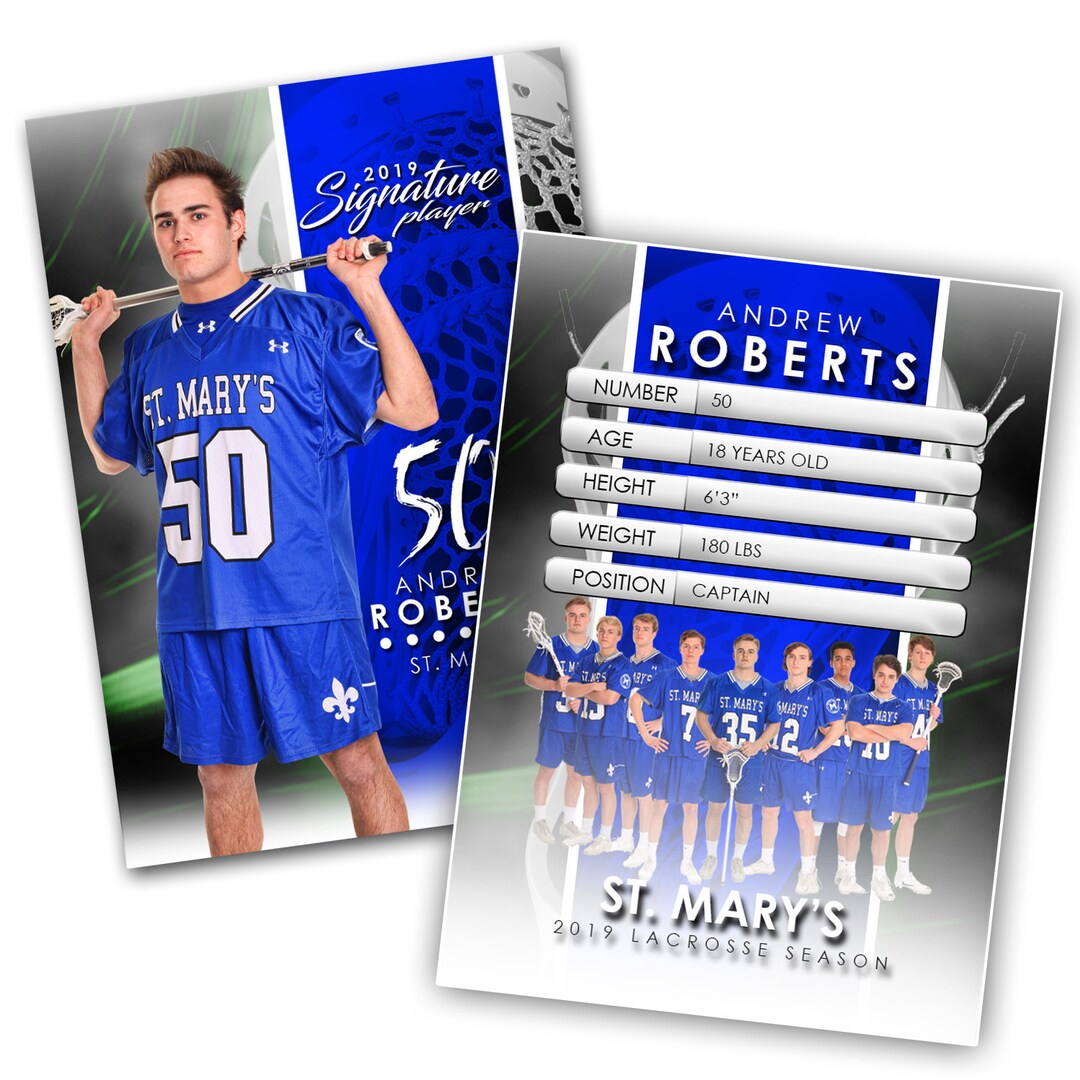 Trading Card Template Lacrosse Signature Player V1 EXT Etsy