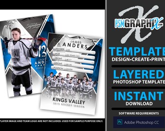 Signature Player - Hockey - V2 - Extraction Trading Card Template