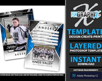 Signature Player - Hockey - V2 - Drop-In Trading Card Template