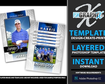 Signature Player - Golf - V1 - Drop-In Trading Card Template