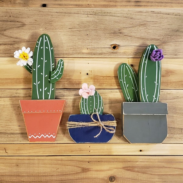 Wooden Cacti, Cacti Decor