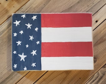 Patriotic, Patriotic Decor, Flag Wooden Sign, USA, Americana Decor, Patriotic Flag Decor, Patriotic Wooden Sign