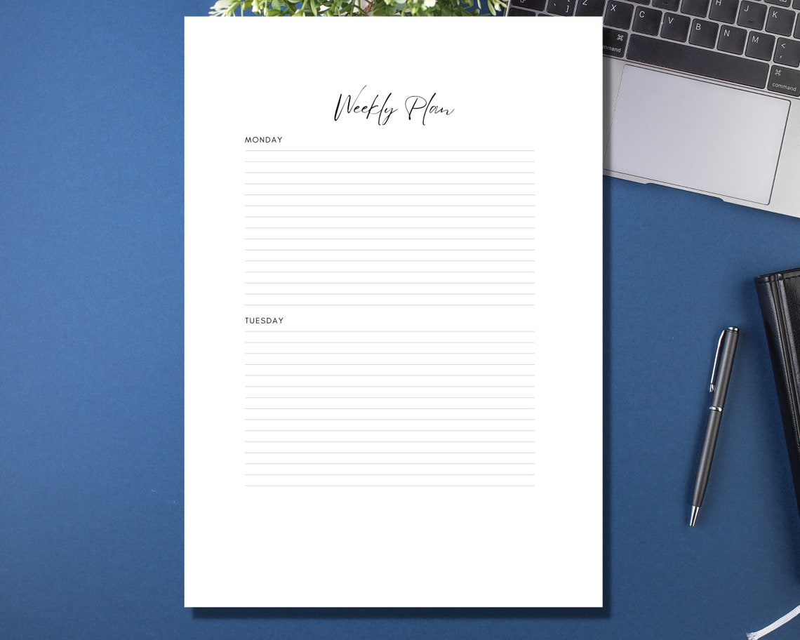 Weekly Planner Printable A4 A5 US Letter PDF - Etsy Canada