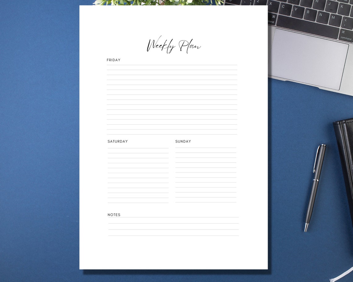 Weekly Planner Printable A4 A5 US Letter PDF - Etsy Canada