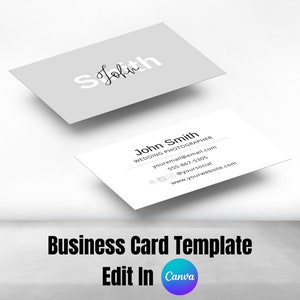 Business Card Template, Instant Download, Printable Business Card Template, Editable Business Card, Canva Template