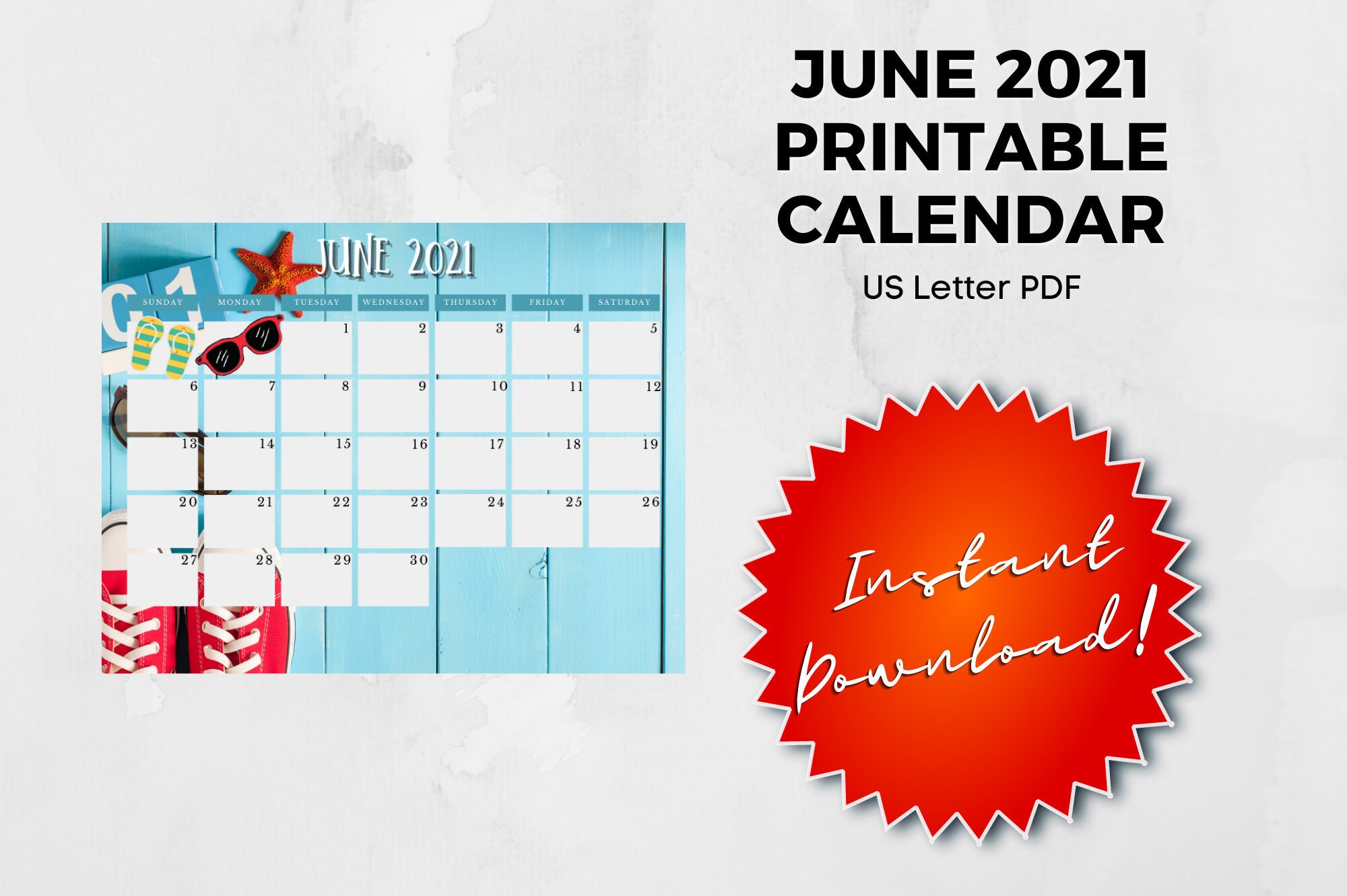 june 2021 printable calendar us letter landscape etsy