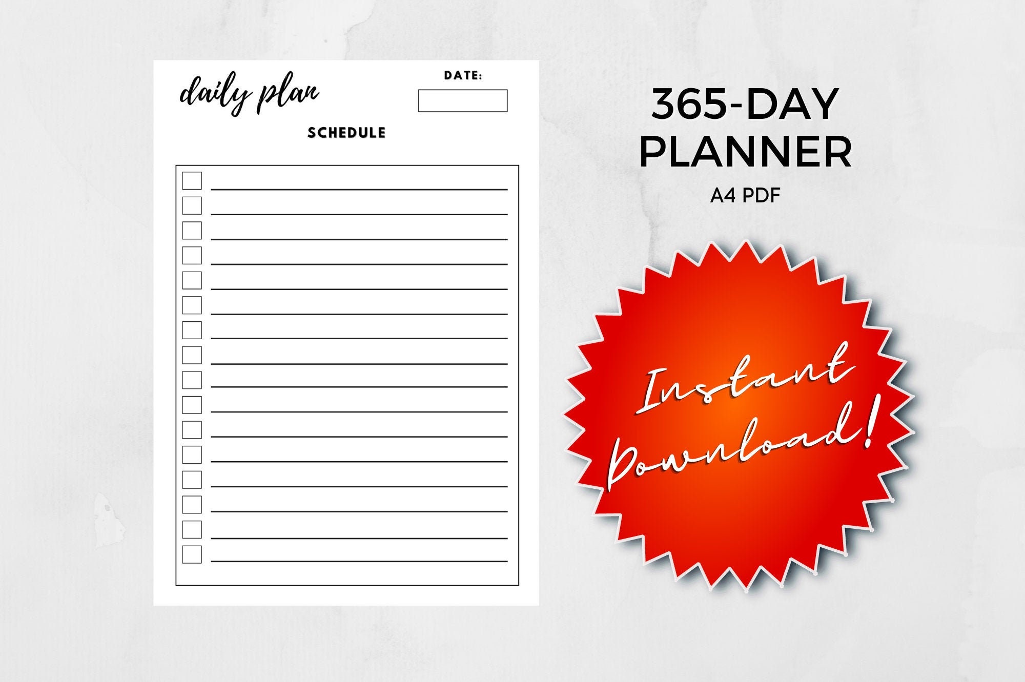 365 Day Blank Chart