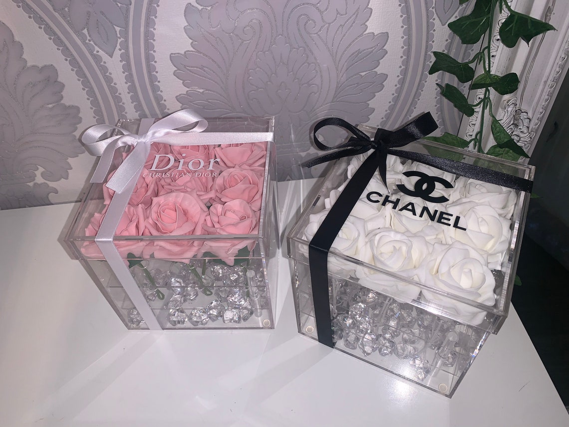 Stunning Acrylic Rose Flower Boxes Designer Personalised Gifts | Etsy
