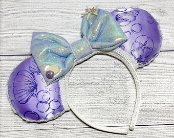 Little Mermaid Minnie Ears, Mickey Ears, Ariel Ears