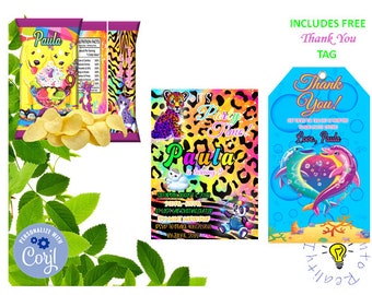 Lisa Frank Birthday Invitation Kids Editable Template for - Etsy