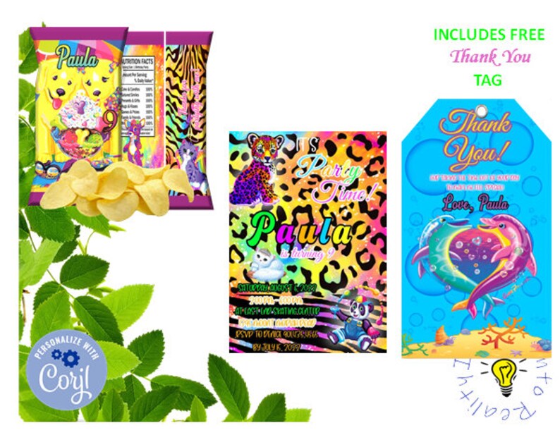 Lisa Frank Birthday Invitation Template Printable Girl - Etsy