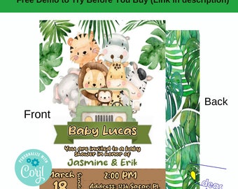 Safari Animal Chip Can Wrapper, Jungle Party Snack Label, Instant Download, Editable Printable 1.3 Oz Custom Wrap, Kids Birthday Decor-SAF