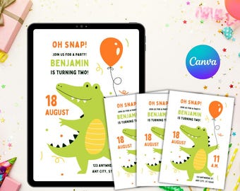 Editable Dinosaur Invitation Template | Dino Party Invite for Kids | Boy Birthday Invitation