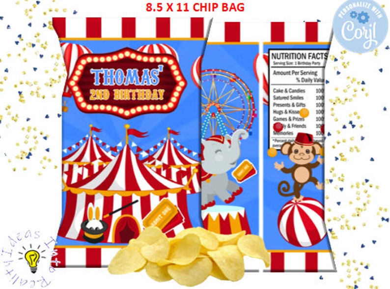 Circus Big Top Kids Birthday Invitation Template Printable, Carnival