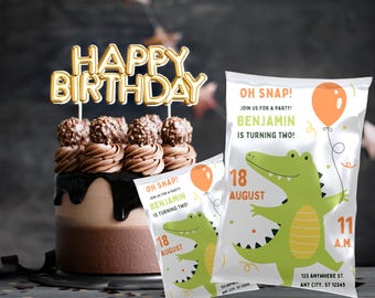 Dinosaur Chip Bag Template | Dino Party Favors | Kids Birthday Snack Bag Printable