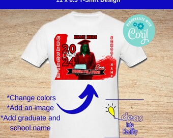 2024 Graduation T-Shirt Template | Editable Senior Design (Digital Download)