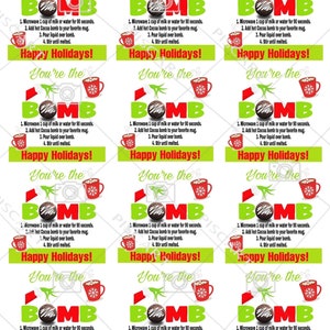 You&#39;re the Bomb Hot Cocoa Bomb Labels, Hot Cocoa Bomb, Christmas Treats, Instructions Hot Cocoa Bombs, Printable Template, Digital Download