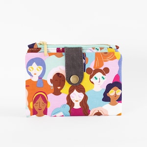 Millennials Brieftasche Frauen, bunte Brieftasche bunt, schlanke Brieftasche Vegan, bunte Brieftasche aus Stoff