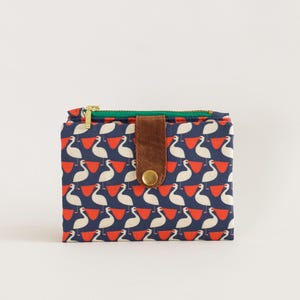 portafoglio pellicani donna, portafoglio carino carta di credito, portafoglio fatto a mano donna piccolo, portafoglio bifold carta di credito, portafoglio piccolo donna con cerniera