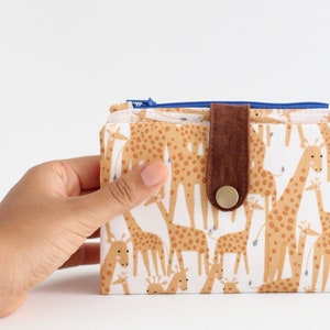 Cartera jirafa mujeres, cartera mujer vegana, linda cartera, cartera kawaii, cartera animal para mujeres, cartera plegable, cartera única afbeelding 4