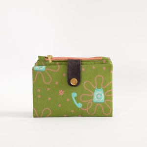 Cartera para teléfono de mujer, cartera retro plegable, cartera pequeña de tela, cartera sencilla plegable, cartera para tarjetas de crédito de mujer.