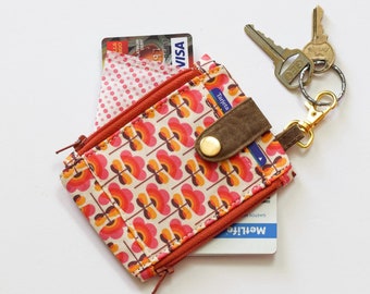 carteira com chaveiro fofa para mulher, carteira fina feminina, mini carteira para dinheiro, porta-cartões para mulher, carteira fina com zíper, carteira com chaveiro florido