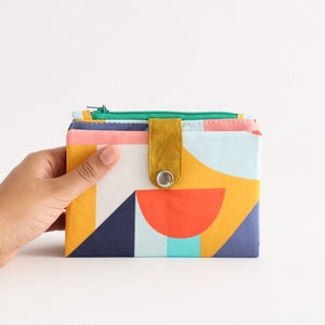 Credit card wallet women. Minimalist wallet zipper for women, unique wallet bifold, abstract wallet, coin pouch wallet, image 3