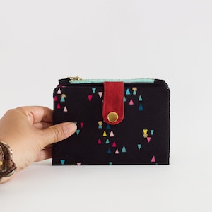 playful wallet for women, mint zipper wallet women, confetti wallet square. credit card wallet women, snap wallet women