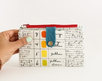 Color Swatches long wallet for women, credit card organizer, long wallet women, unique wallet, bifold wallet women, large organizer wallet