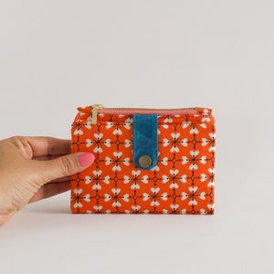 billetera naranja pliant, billetera vegana mujeres, billetera rfid mujeres, billetera de tela delgada